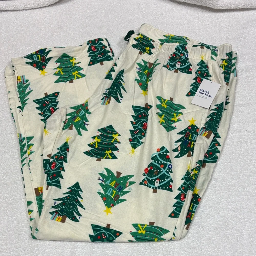 NWT Old Navy mens Pajama Bottoms - Festive Tree Print 2x